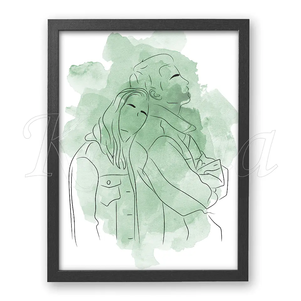 Quadro Personalizado Ilustração Aquarela com Foto 7