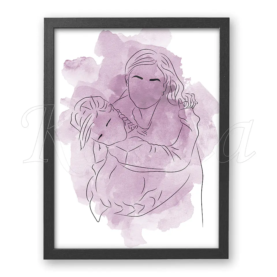 Quadro Personalizado Ilustração Aquarela com Foto 9