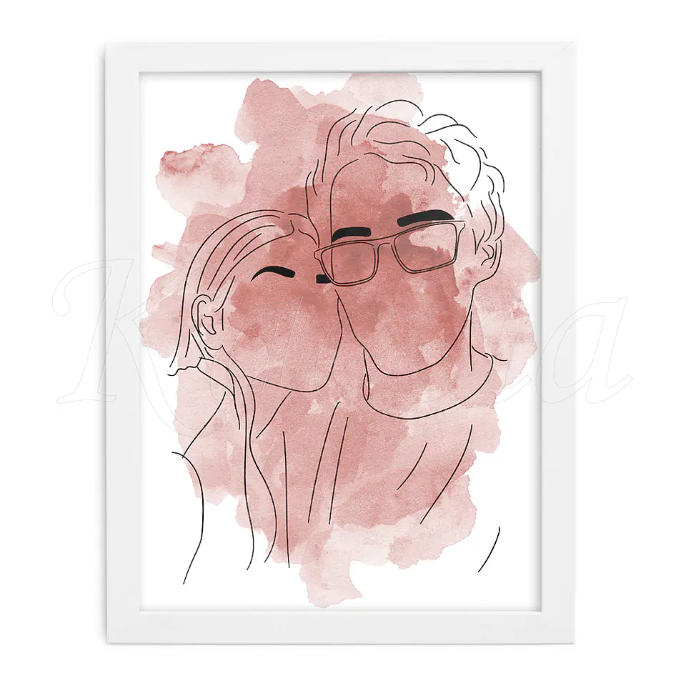 Quadro Personalizado Ilustração Aquarela com Foto 10