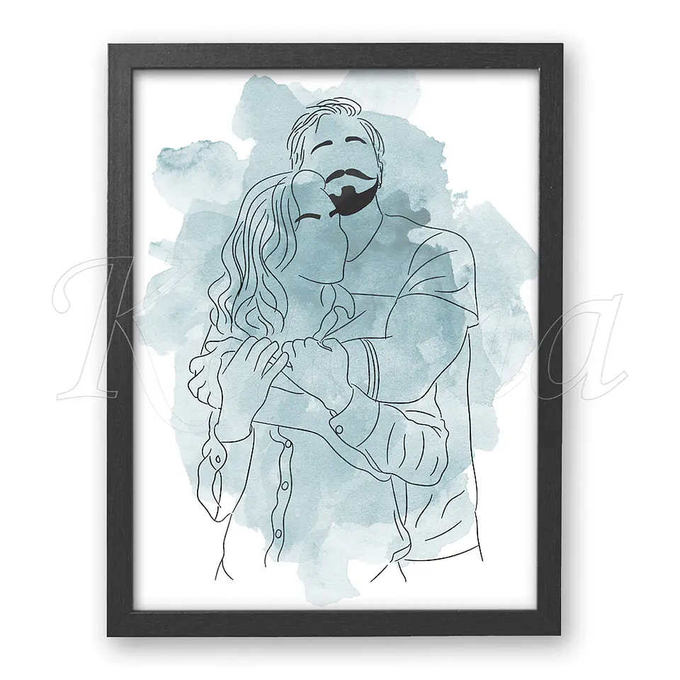 Quadro Personalizado Ilustração Aquarela com Foto 5