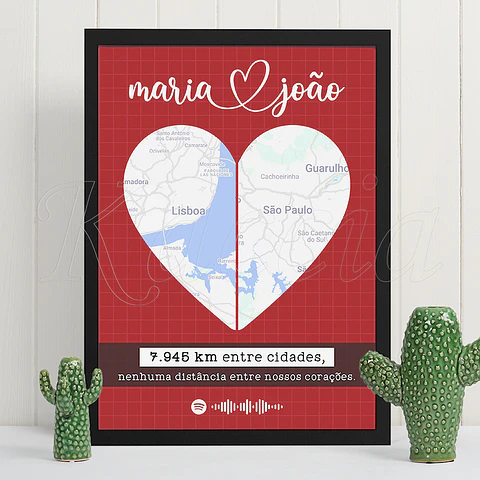 Quadro Spotify Personalizado Distância entre Nós Red