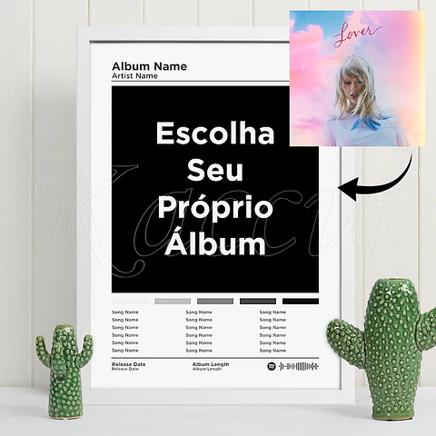 Quadro Spotify Personalizado Álbum do teu Artista Favorito