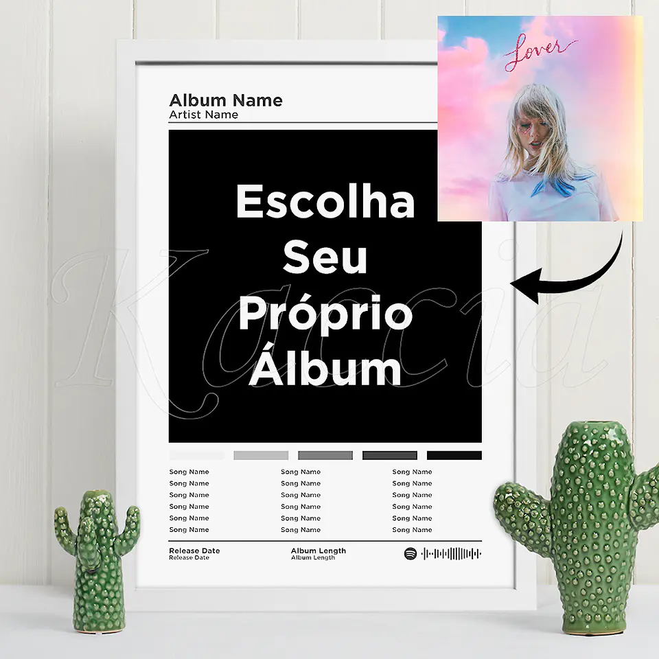 Quadro Spotify Personalizado Álbum do teu Artista Favorito 1