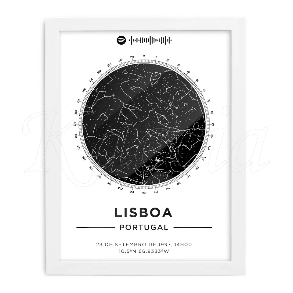 Quadro Mapa das Estrelas Spotify Bússola 3