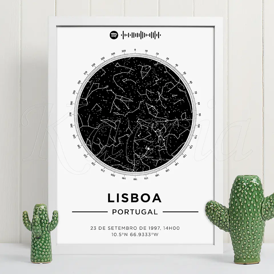 Quadro Mapa das Estrelas Spotify Bússola 1