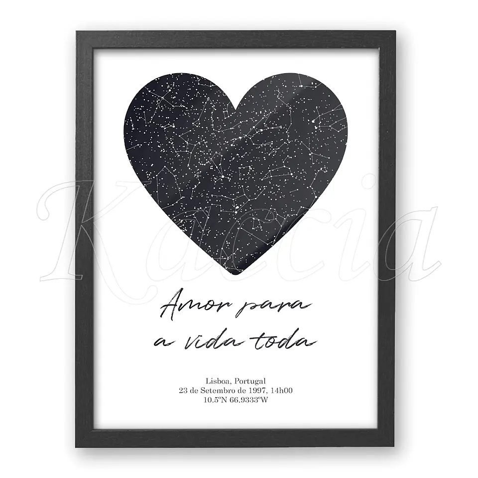 Quadro Mapa das Estrelas Coração 4