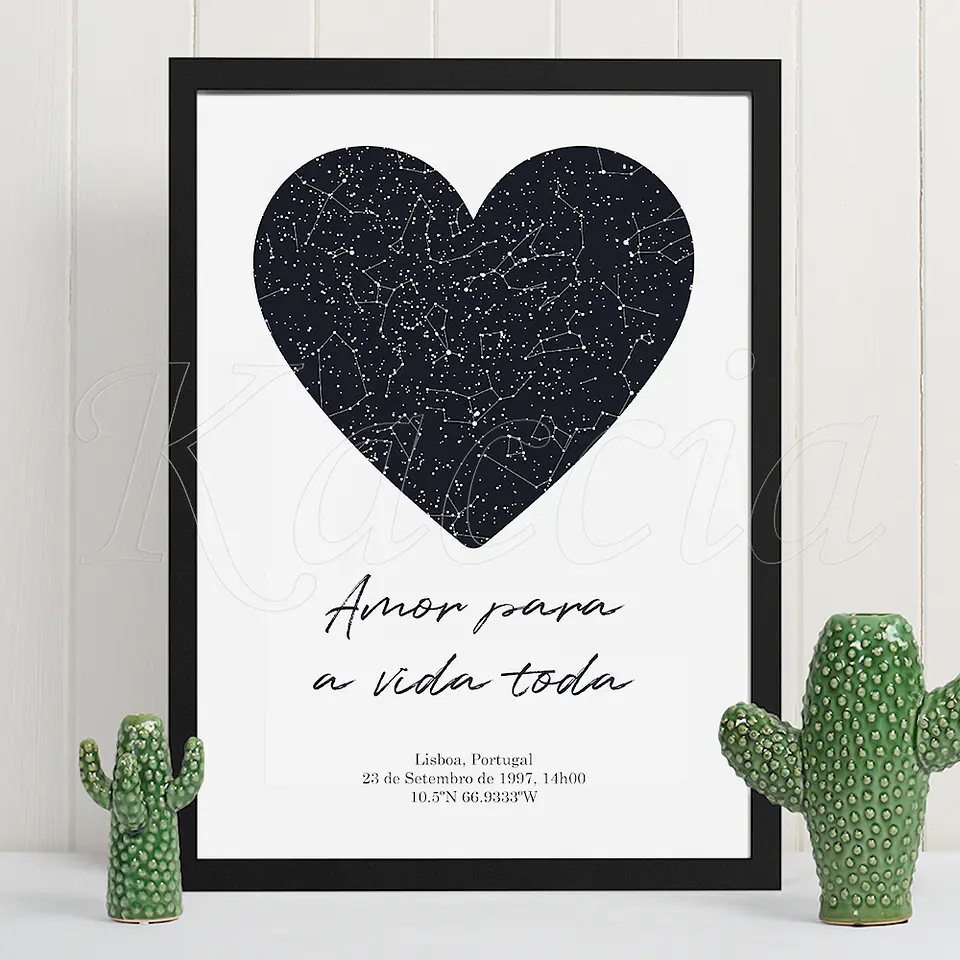 Quadro Mapa das Estrelas Coração 2