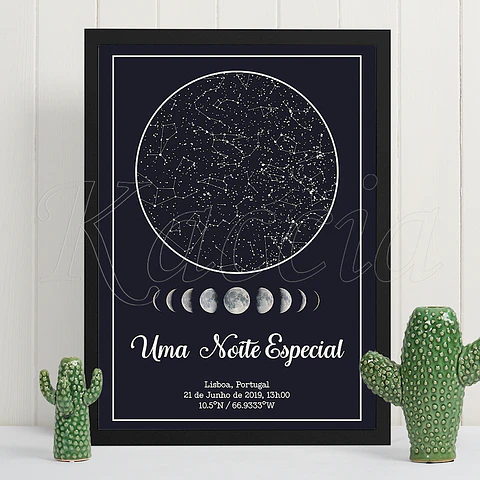 Quadro Mapa das Estrelas Lunar