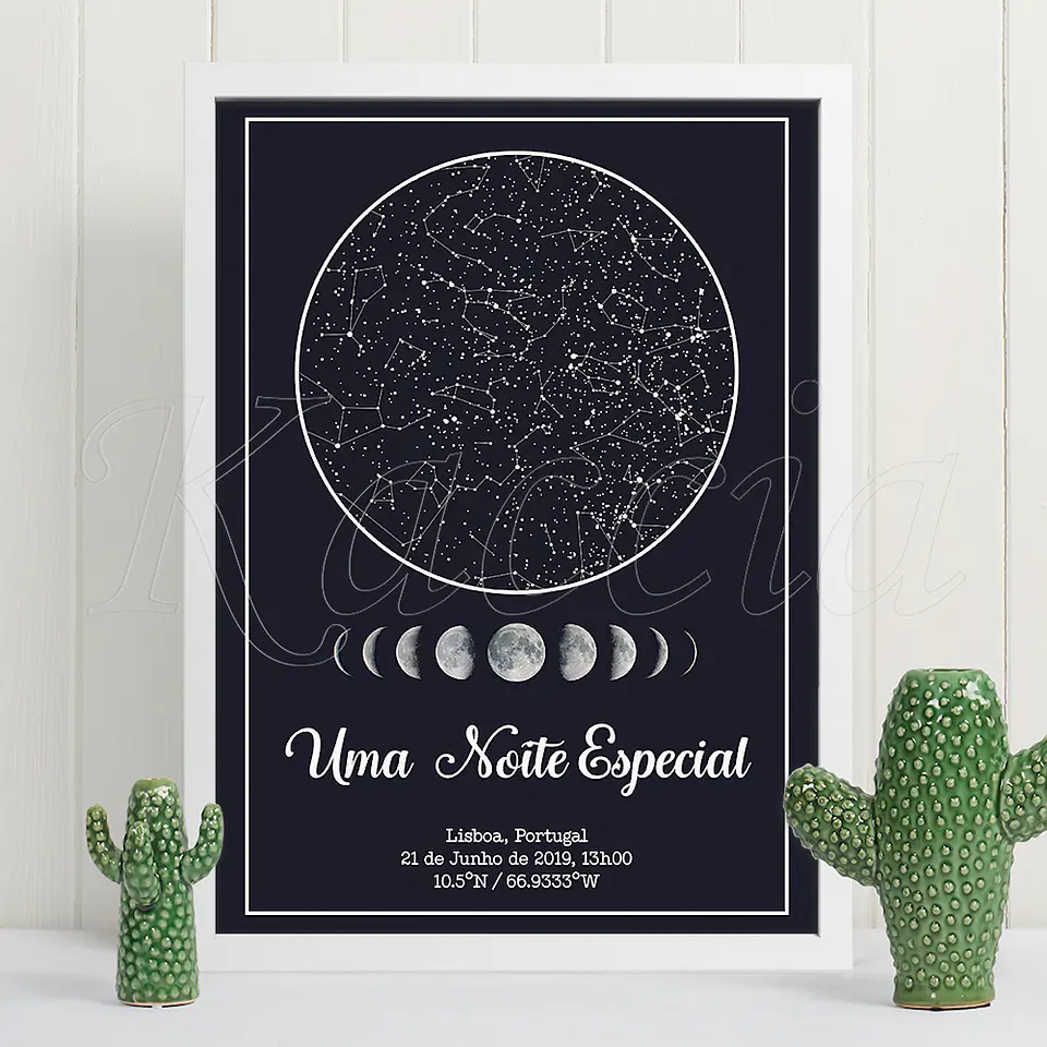 Quadro Mapa das Estrelas Lunar 1
