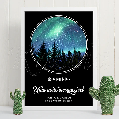 Quadro Mapa das Estrelas Spotify Aurora