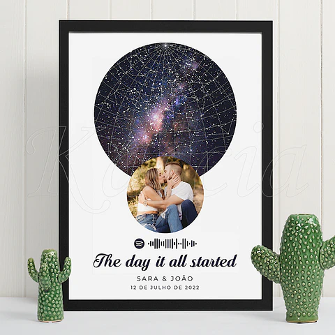 Quadro Mapa das Estrelas Spotify com Foto Unique