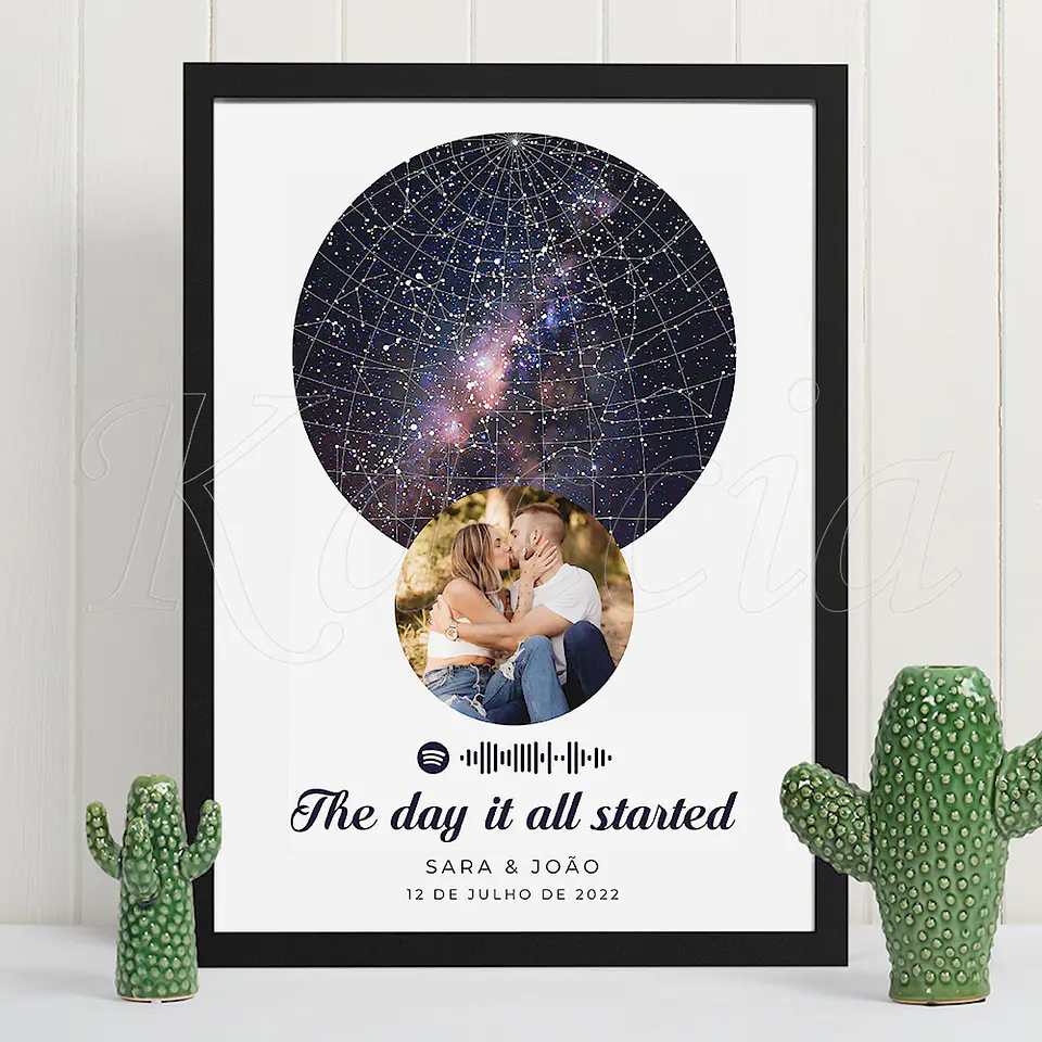 Quadro Mapa das Estrelas Spotify com Foto Unique 2