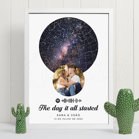 Quadro Mapa das Estrelas Spotify com Foto Unique