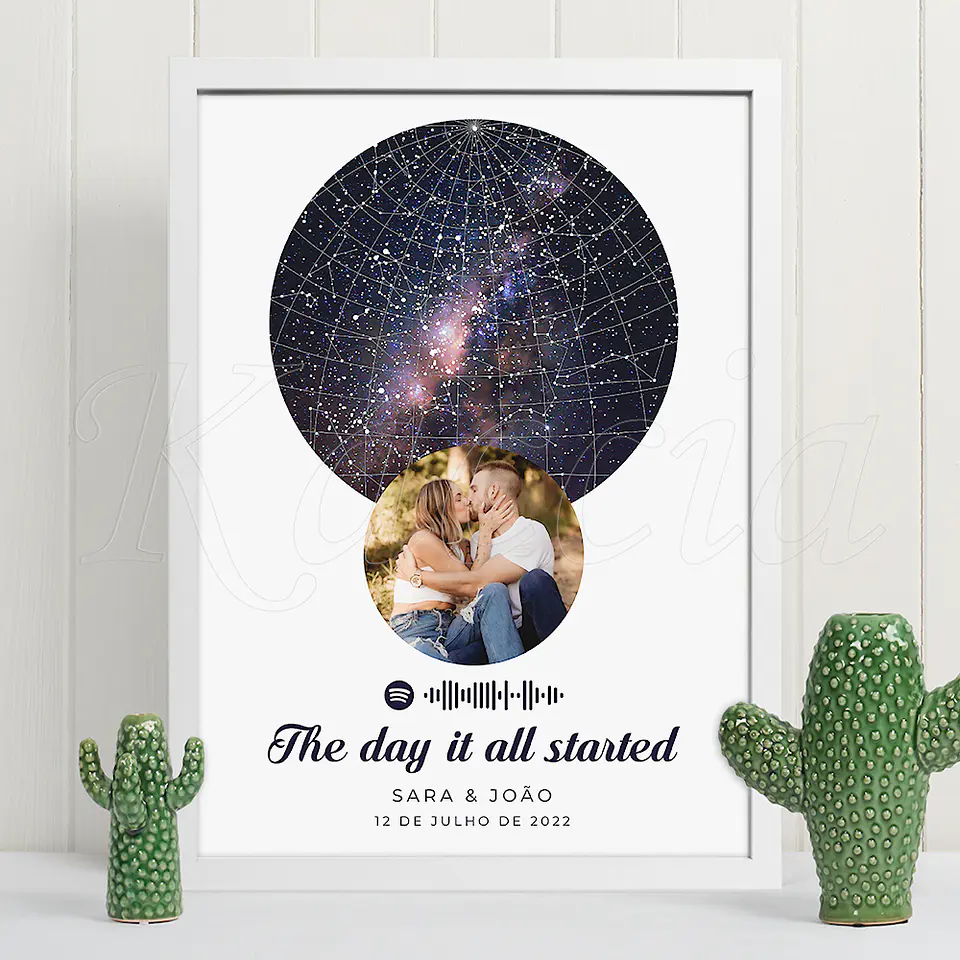 Quadro Mapa das Estrelas Spotify com Foto Unique 1