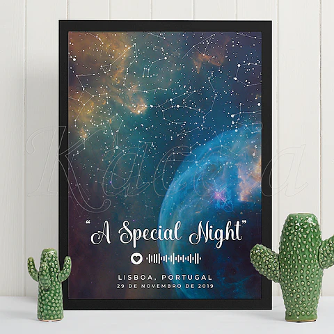 Quadro Mapa das Estrelas Spotify Cosmic