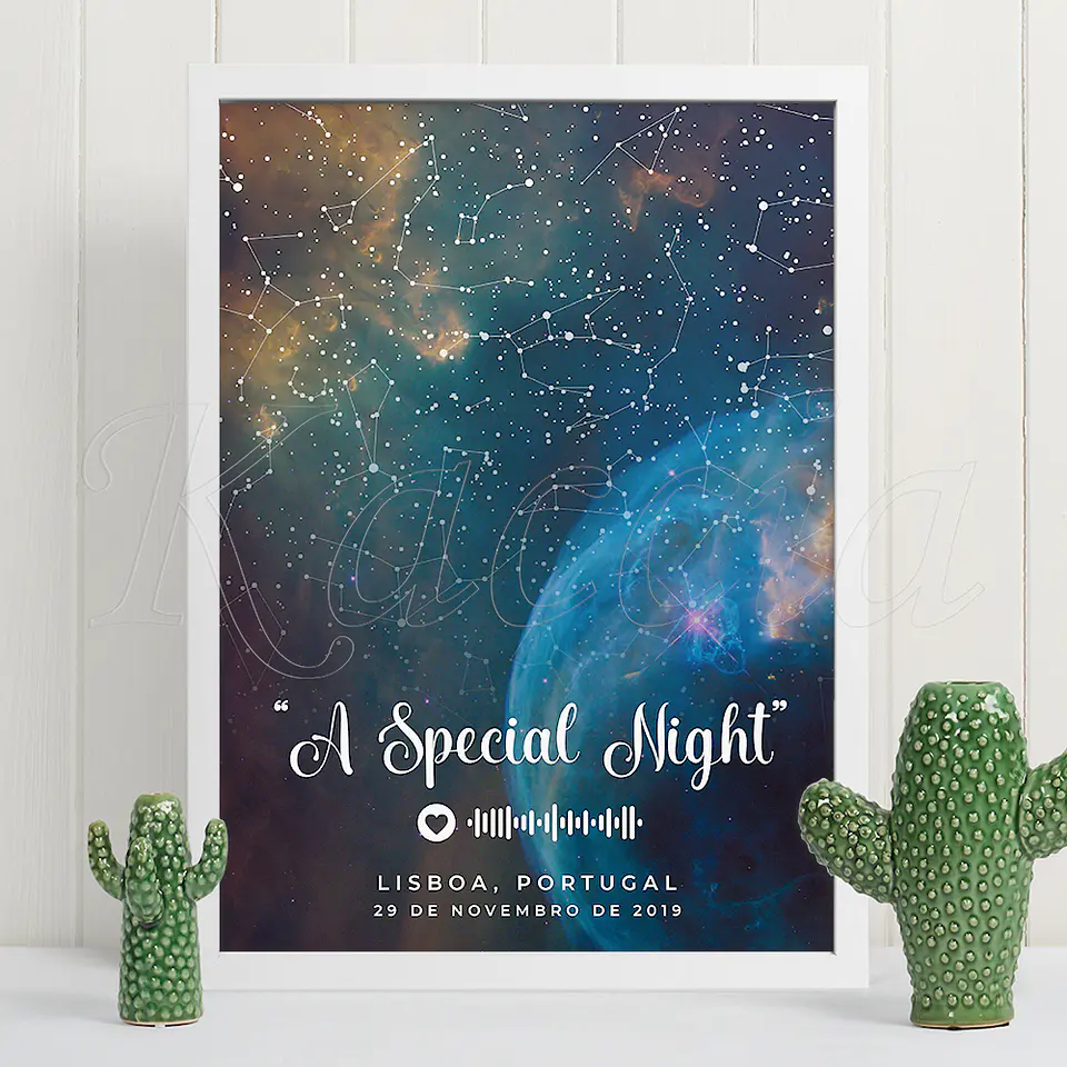 Quadro Mapa das Estrelas Spotify Cosmic 1