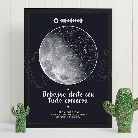Quadro Mapa das Estrelas Spotify Lua
