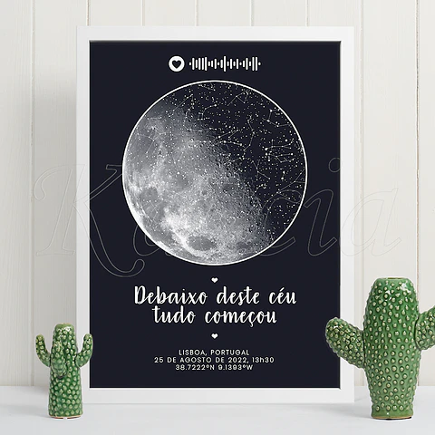 Quadro Mapa das Estrelas Spotify Lua