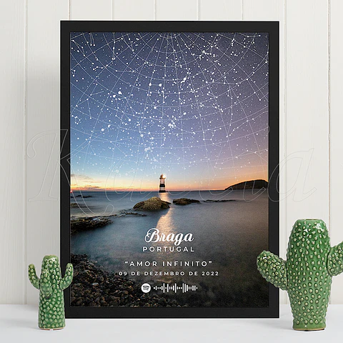 Quadro Mapa das Estrelas Spotify Ocean