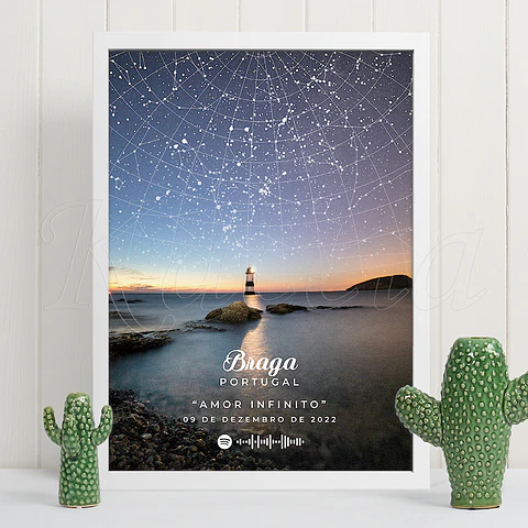 Quadro Mapa das Estrelas Spotify Ocean