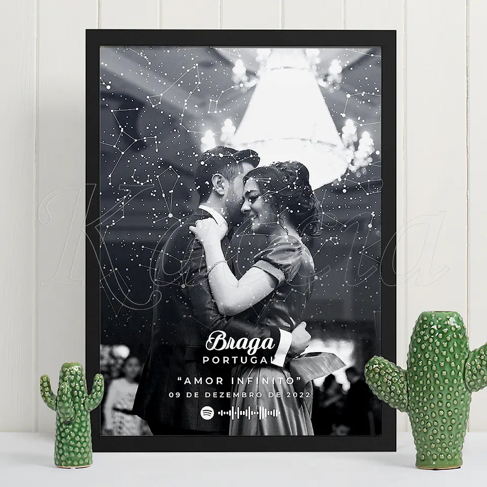 Quadro Mapa das Estrelas Foto Spotify Modern 2