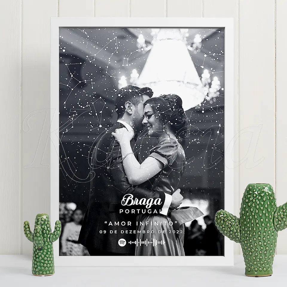 Quadro Mapa das Estrelas Foto Spotify Modern 1