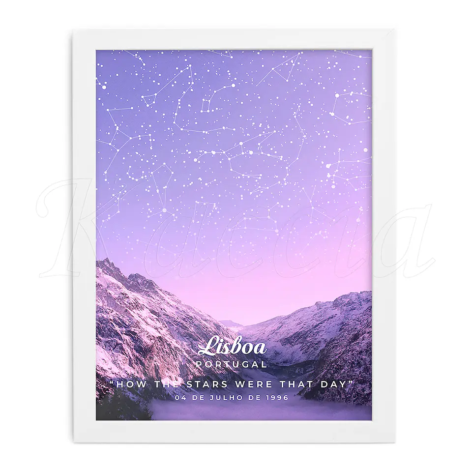 Quadro Mapa das Estrelas Snow Mountain 3