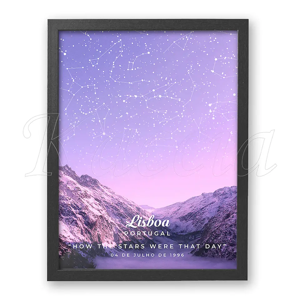 Quadro Mapa das Estrelas Snow Mountain 4