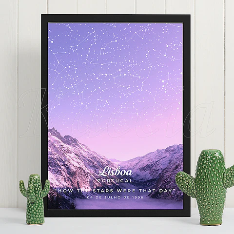 Quadro Mapa das Estrelas Snow Mountain