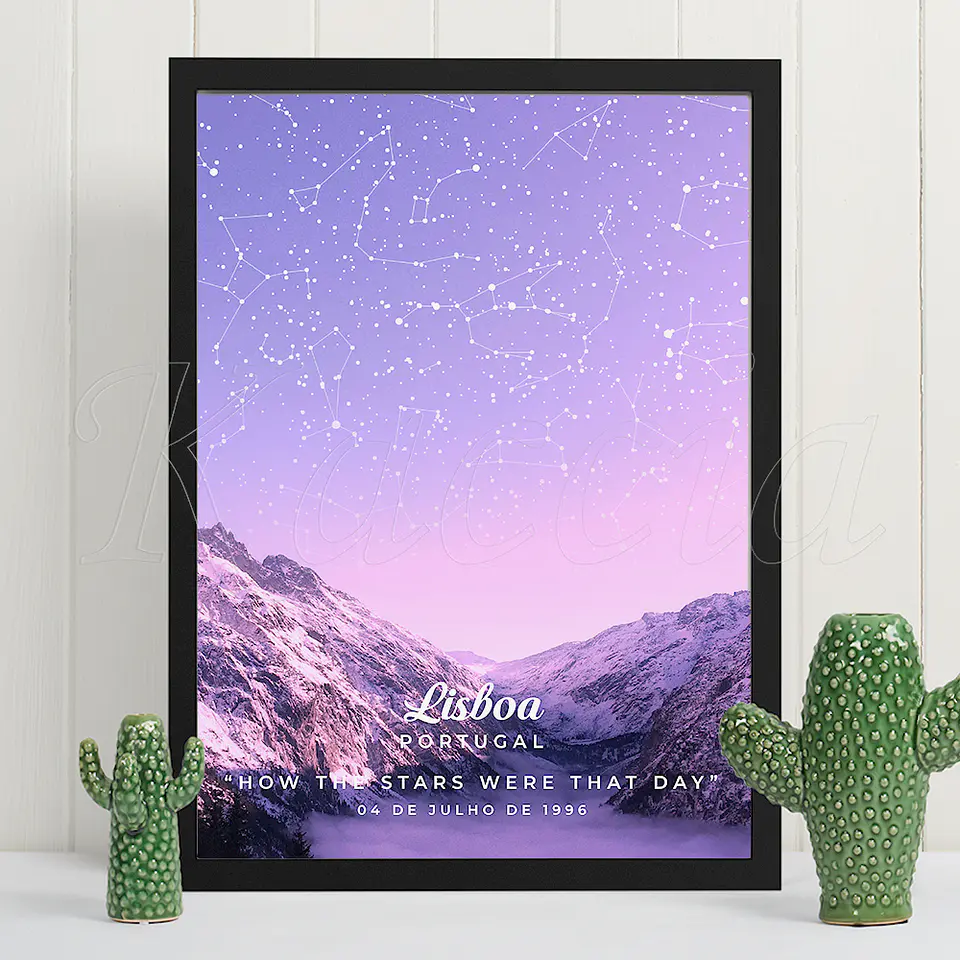 Quadro Mapa das Estrelas Snow Mountain 2