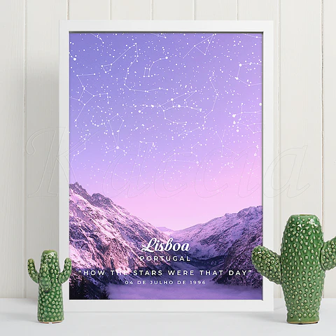 Quadro Mapa das Estrelas Snow Mountain