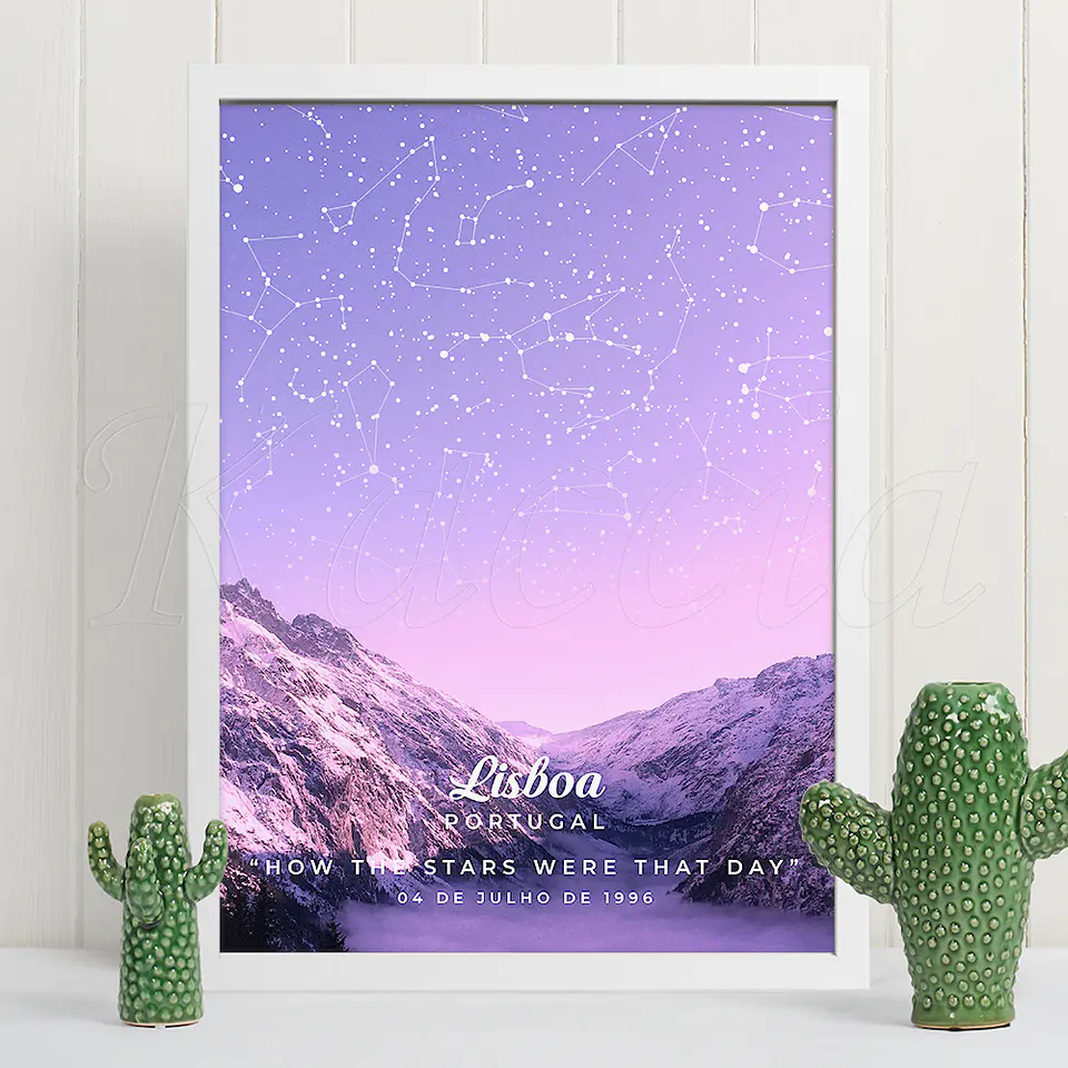 Quadro Mapa das Estrelas Snow Mountain 1