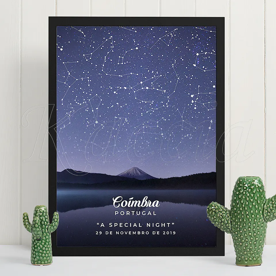 Quadro Mapa das Estrelas Volcano Lake 2
