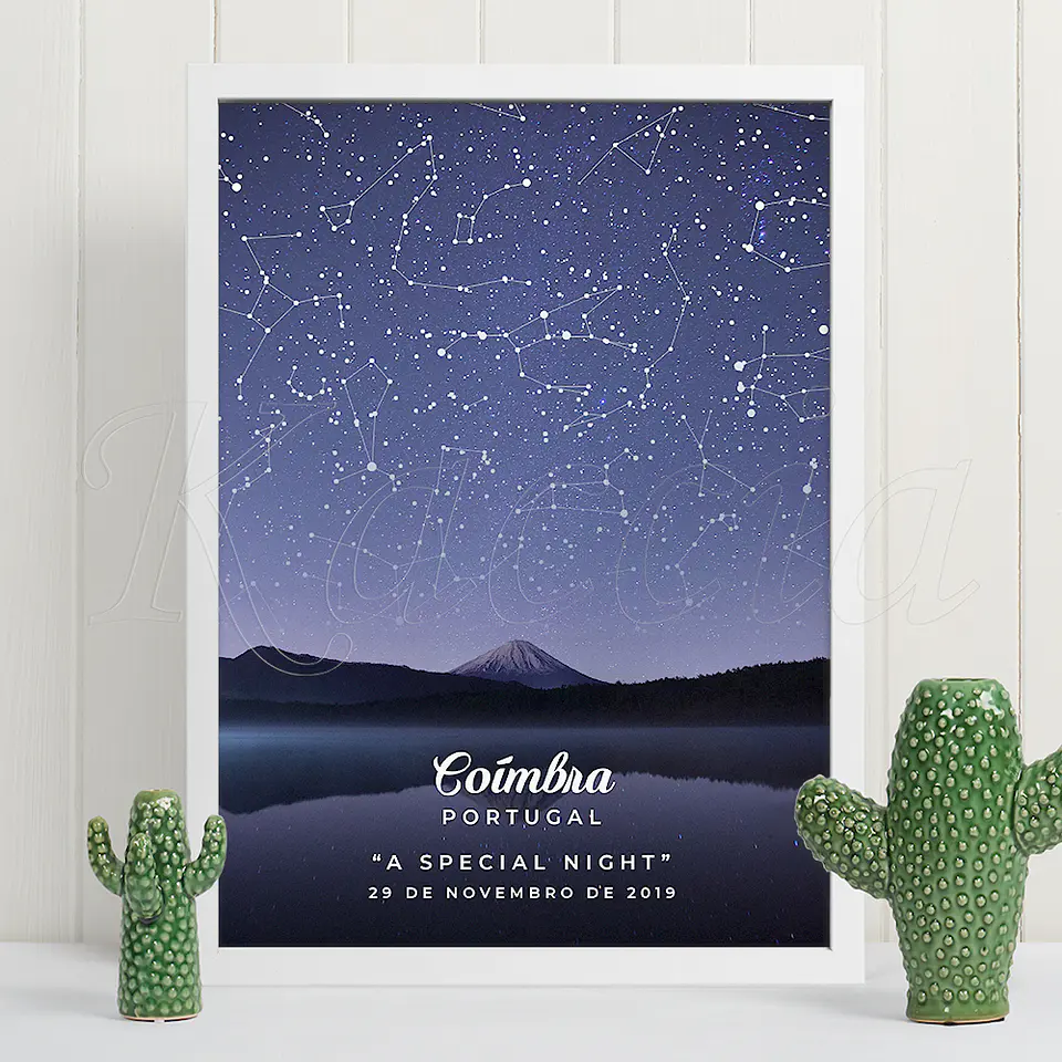 Quadro Mapa das Estrelas Volcano Lake 1