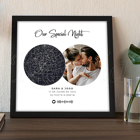 Quadro Mapa das Estrelas Spotify com Foto Illura Square