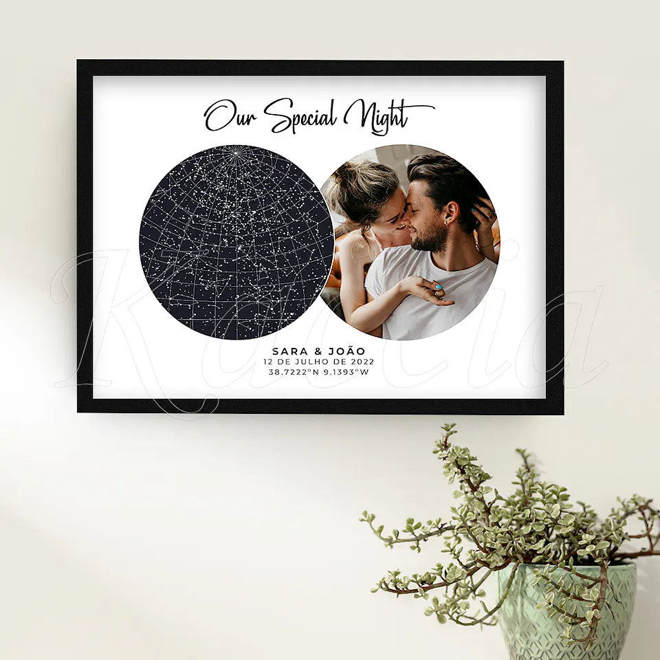 Quadro Mapa das Estrelas Spotify com Foto Illura 2