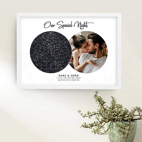Quadro Mapa das Estrelas Spotify com Foto Illura