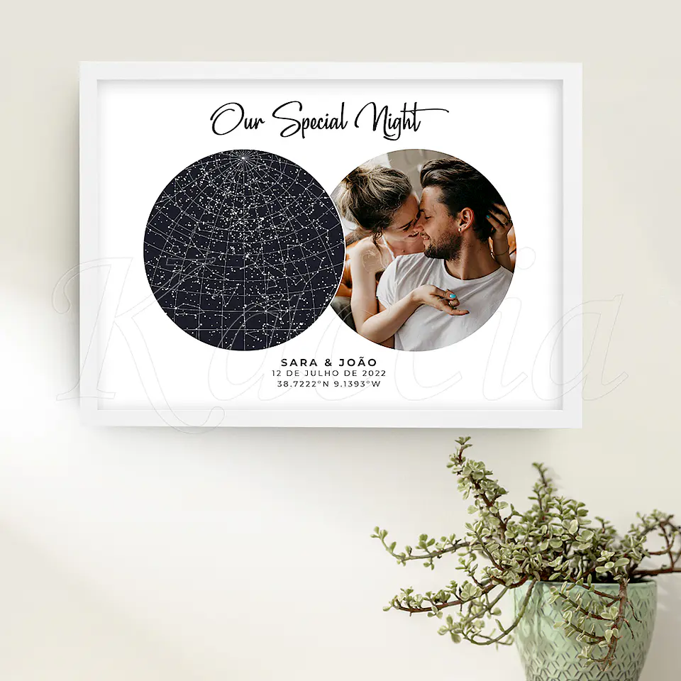 Quadro Mapa das Estrelas Spotify com Foto Illura 1