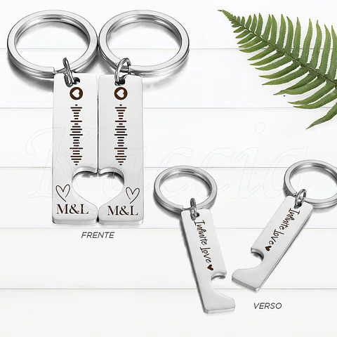 Porta-chaves Personalizado Spotify Code Meia Metade Aço Inox
