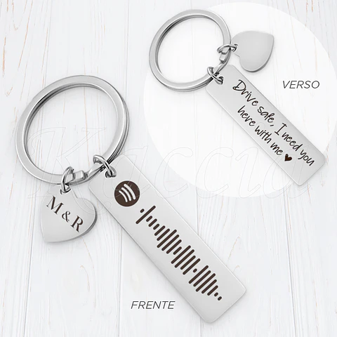Porta-chaves Personalizado Spotify Code Aço Inox