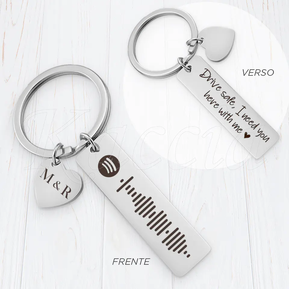 Porta-chaves Personalizado Spotify Code Aço Inox 1