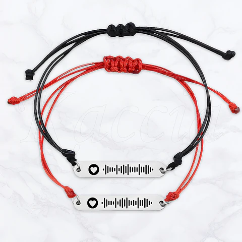 Pulseiras Personalizadas Ajustáveis Spotify Casais Namorados