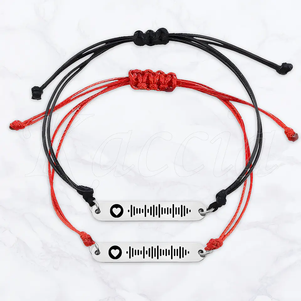 Pulseiras Personalizadas Ajustáveis Spotify Casais Namorados 2