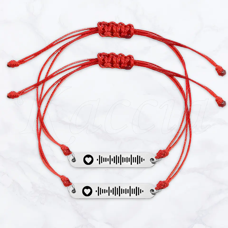 Pulseiras Personalizadas Ajustáveis Spotify Casais Namorados 4