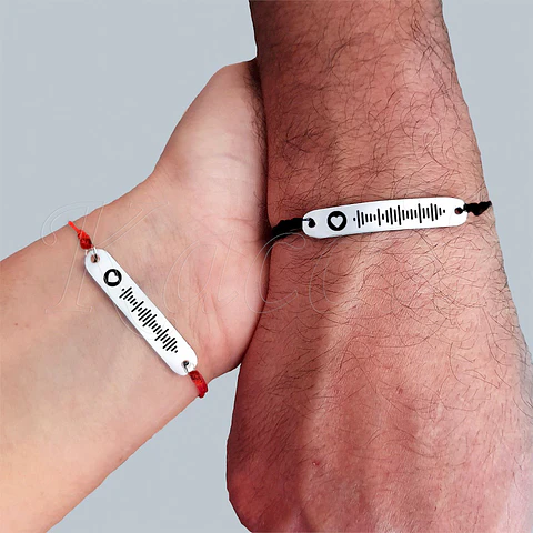 Pulseiras Personalizadas Ajustáveis Spotify Casais Namorados