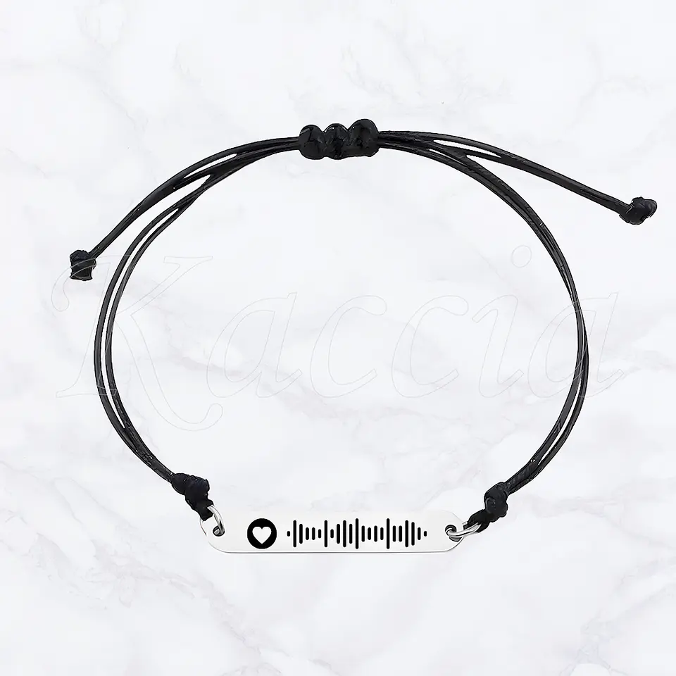 Pulseiras Personalizadas Ajustáveis Spotify Casais Namorados 5