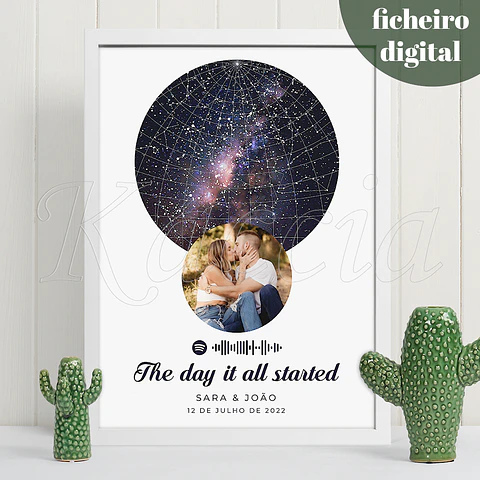 Ficheiro Digital - Mapa das Estrelas Spotify com Foto Unique