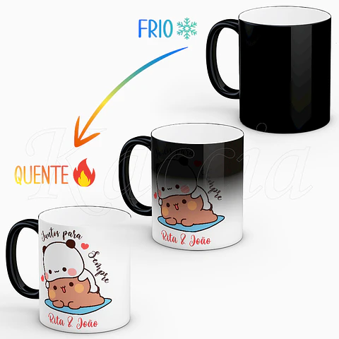 Caneca Personalizada Juntos para Sempre Bubu e Dudu