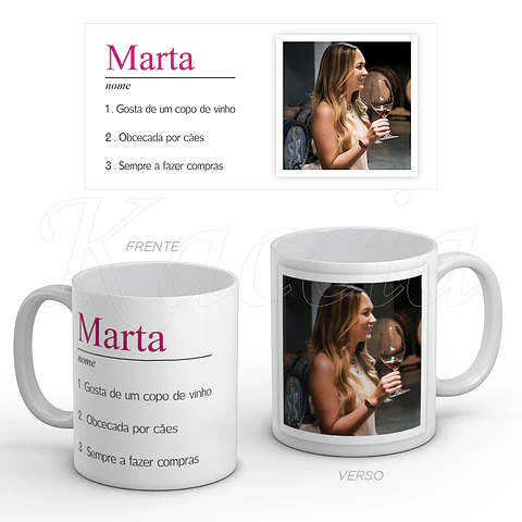 Caneca Personalizada Nome Significado com Foto