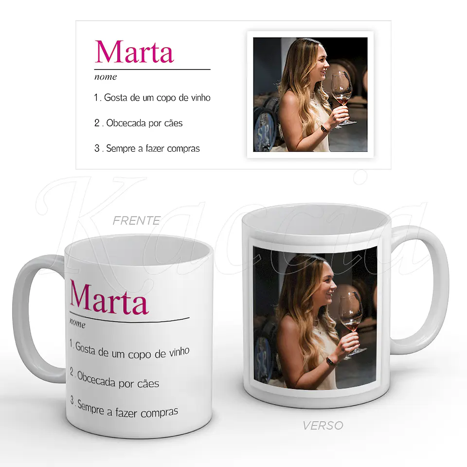 Caneca Personalizada Nome Significado com Foto 1